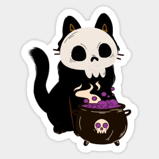 Black Cat Halloween Sticker